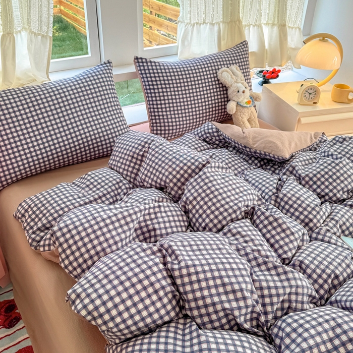 91家纺网 家纺一手货源 找家纺 温眠家纺 2025新款云感针织双层纱四件套 罗格先生