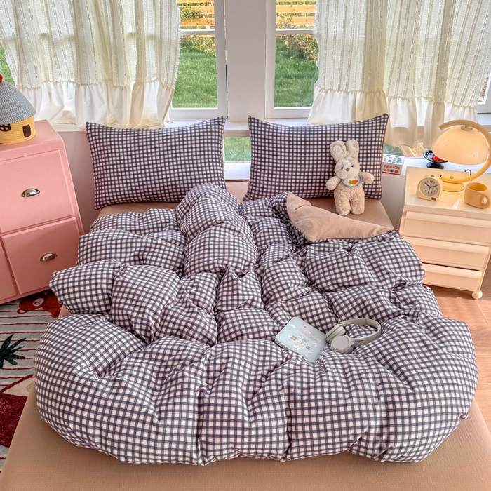 91家纺网 家纺一手货源 找家纺 温眠家纺 2025新款云感针织双层纱四件套 罗格先生