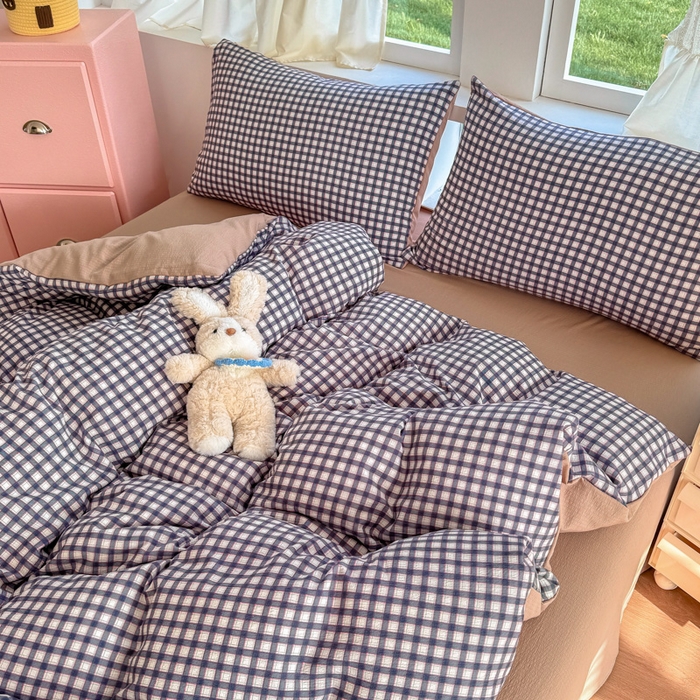 91家纺网 家纺一手货源 找家纺 温眠家纺 2025新款云感针织双层纱四件套 罗格先生