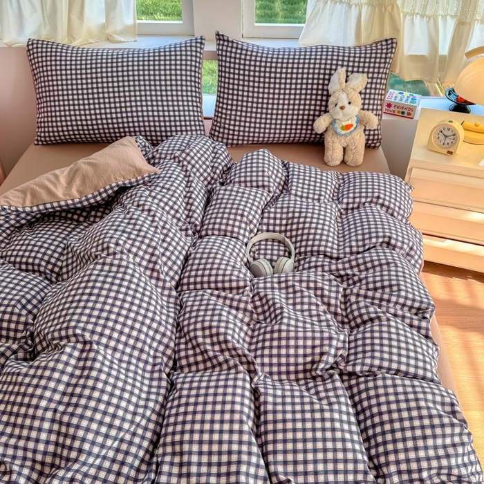 91家纺网 家纺一手货源 找家纺 温眠家纺 2025新款云感针织双层纱四件套 罗格先生