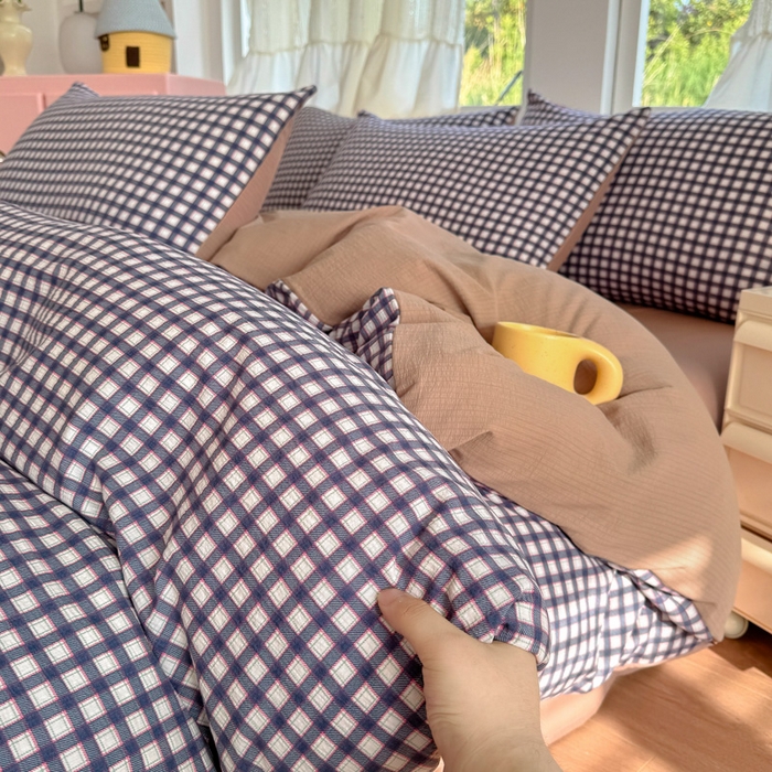 91家纺网 家纺一手货源 找家纺 温眠家纺 2025新款云感针织双层纱四件套 罗格先生