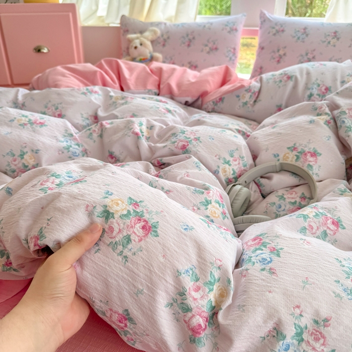 温眠家纺 2025新款云感针织双层纱四件套 朱丽叶