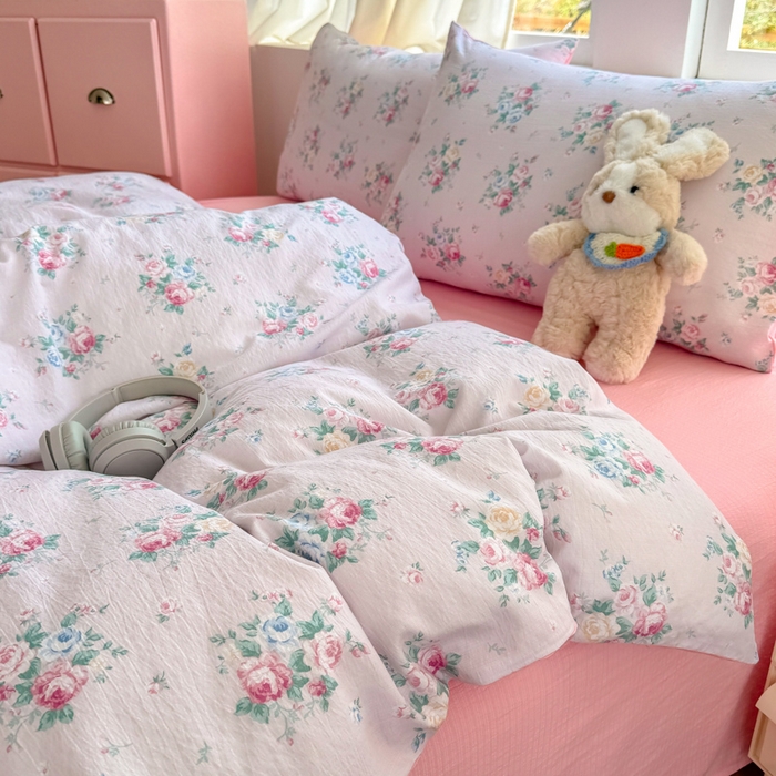 91家纺网 家纺一手货源 找家纺 温眠家纺 2025新款云感针织双层纱四件套 朱丽叶