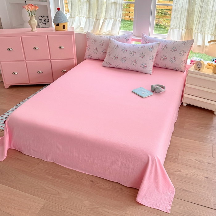 91家纺网 家纺一手货源 找家纺 温眠家纺 2025新款云感针织双层纱四件套 朱丽叶