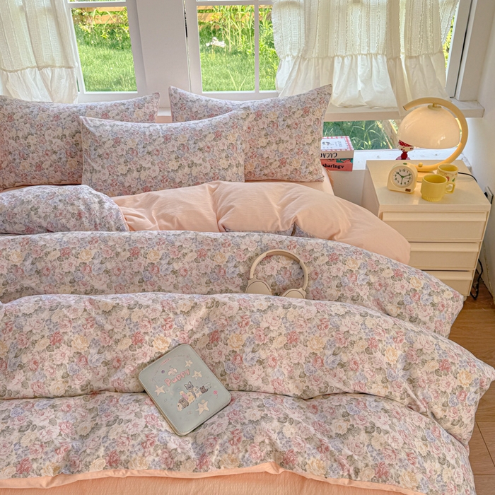 91家纺网 家纺一手货源 找家纺 温眠家纺 2025新款云感针织双层纱四件套 梵高