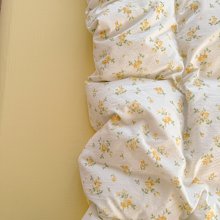 91家纺网 家纺一手货源 找家纺 温眠家纺 2025新款云感针织双层纱四件套 梨花落