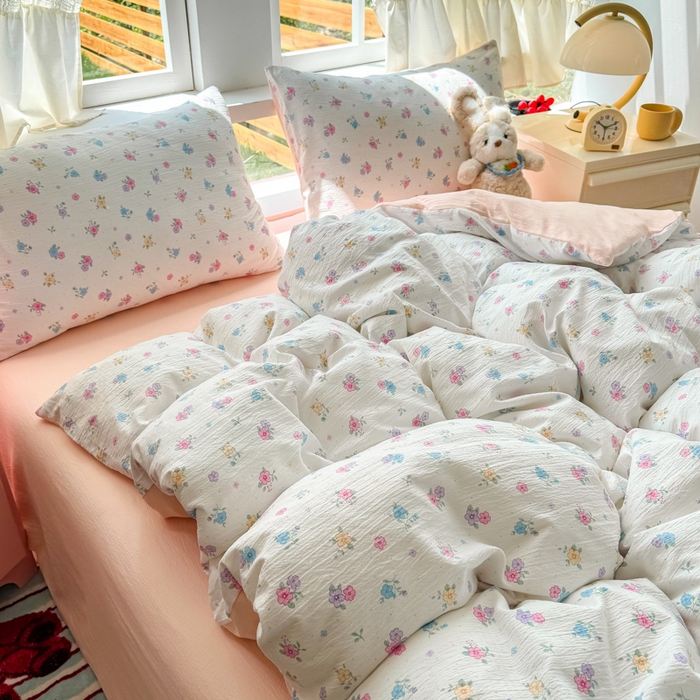 91家纺网 家纺一手货源 找家纺 （总）温眠家纺 2025新款活性印染云感针织双层纱四件套