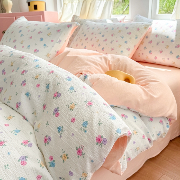 91家纺网 家纺一手货源 找家纺 （总）温眠家纺 2025新款活性印染云感针织双层纱四件套