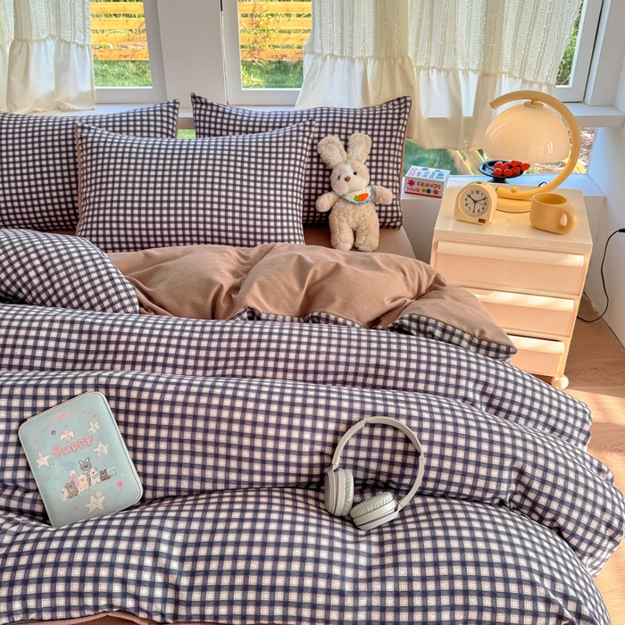 91家纺网 家纺一手货源 找家纺 温眠家纺 2025新款活性印染云感针织双层纱四件套 罗格先生