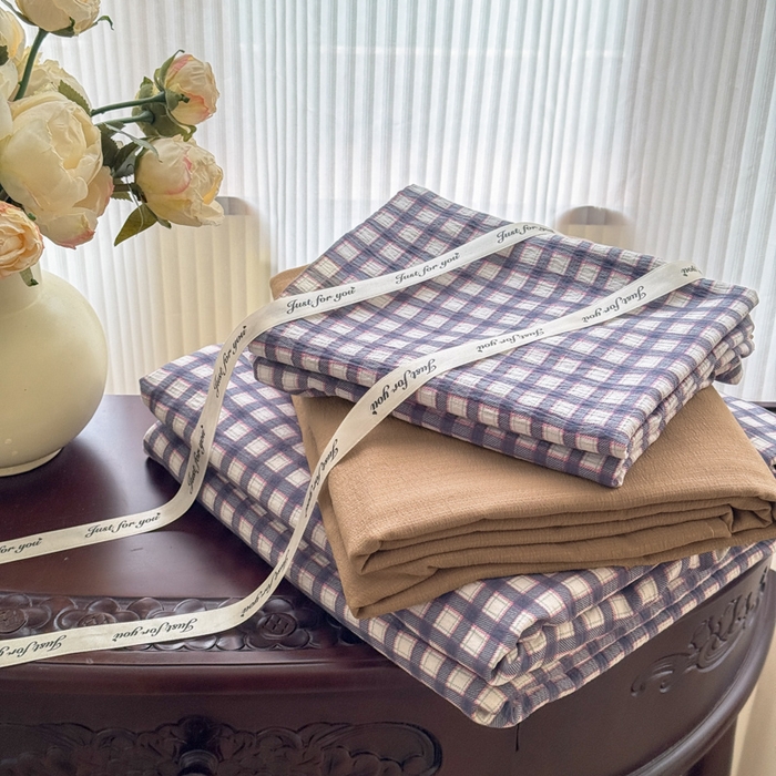 91家纺网 家纺一手货源 找家纺 温眠家纺 2025新款活性印染云感针织双层纱四件套 罗格先生