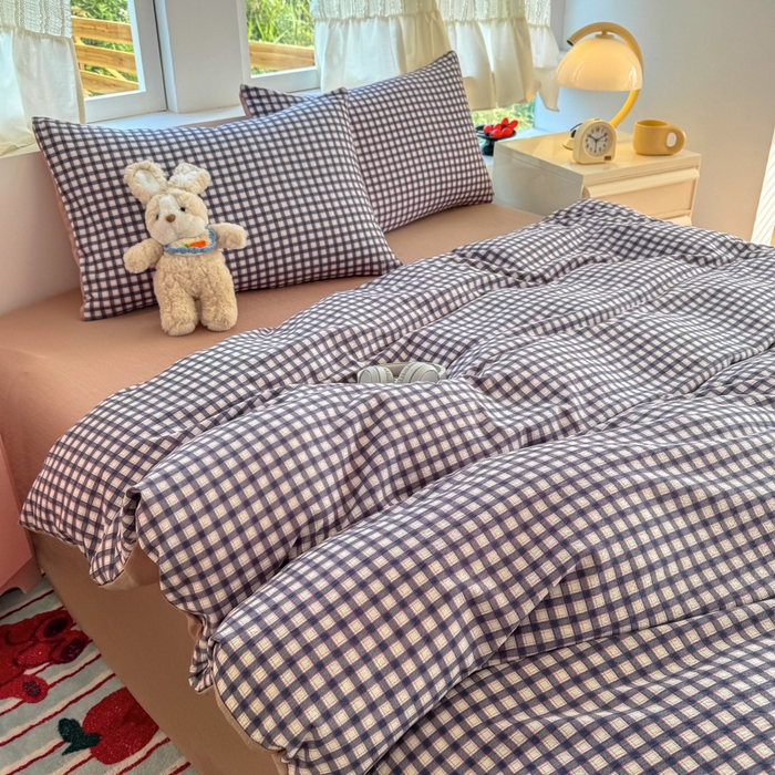 91家纺网 家纺一手货源 找家纺 温眠家纺 2025新款活性印染云感针织双层纱四件套 罗格先生