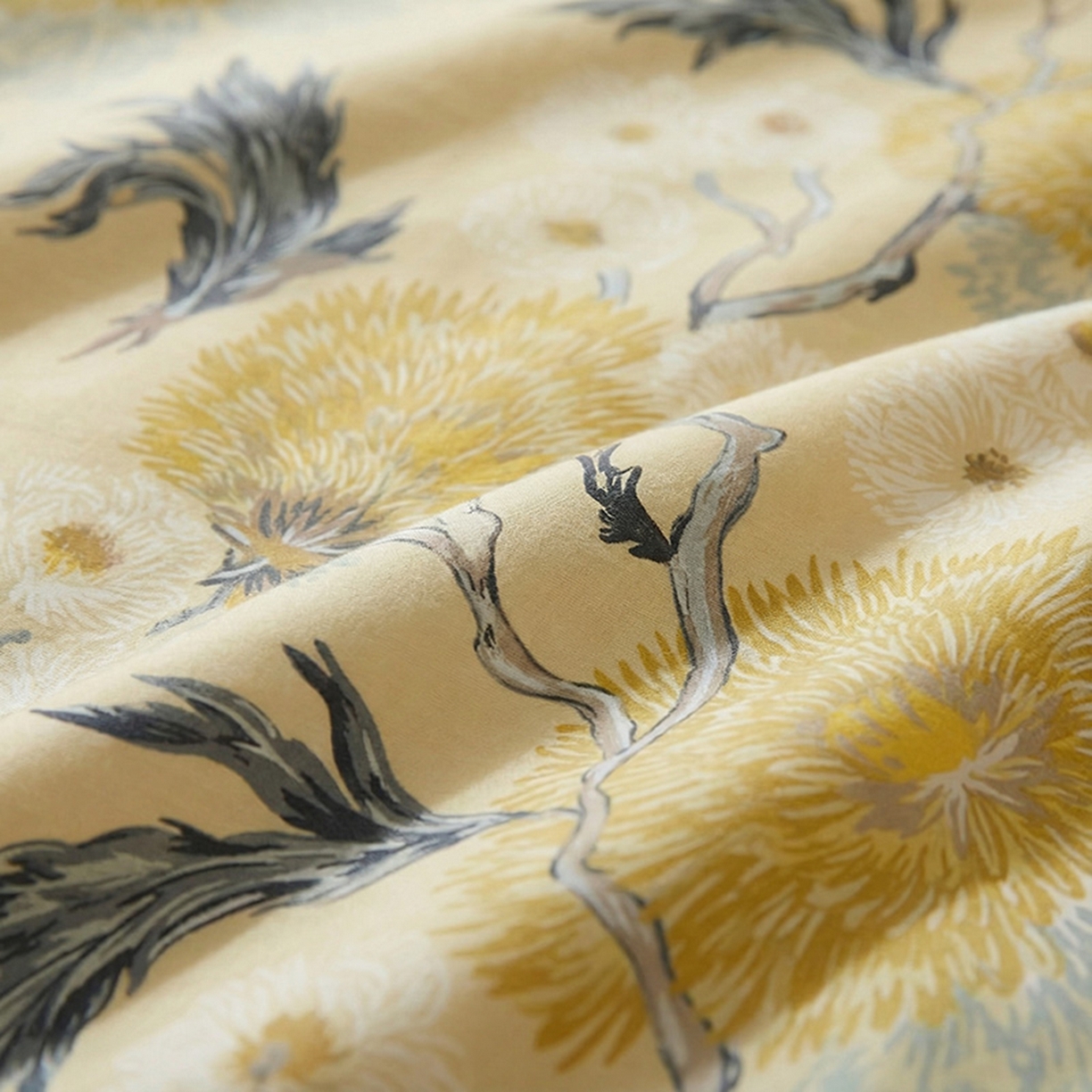 91家纺网 家纺一手货源 找家纺 （总）纯色雨家纺 2026新款全棉四件套100纯棉艺术套件国潮风高端斜纹数码印花四季床品