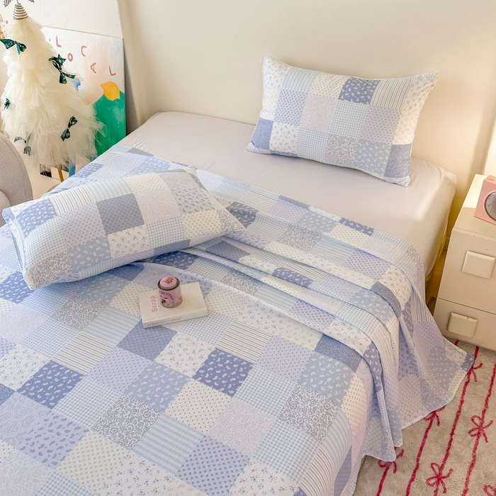 91家纺网 家纺一手货源 找家纺 （总）温眠家纺 2025春夏新款云感棉双层纱床单单床单枕套三件套