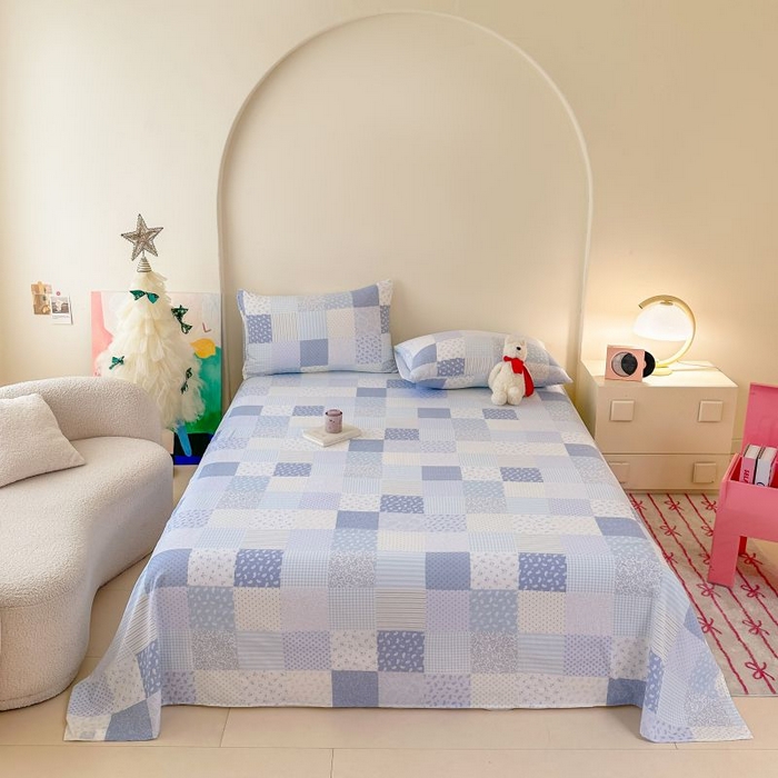 91家纺网 家纺一手货源 找家纺 （总）温眠家纺 2025春夏新款云感棉双层纱床单单床单枕套三件套