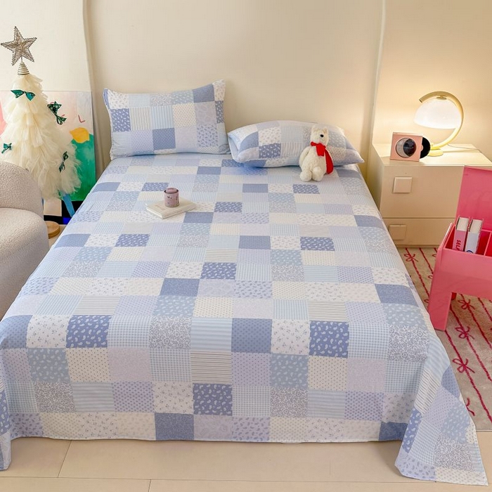 91家纺网 家纺一手货源 找家纺 （总）温眠家纺 2025春夏新款云感棉双层纱床单单床单枕套三件套