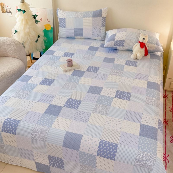 91家纺网 家纺一手货源 找家纺 （总）温眠家纺 2025春夏新款云感棉双层纱床单单床单枕套三件套