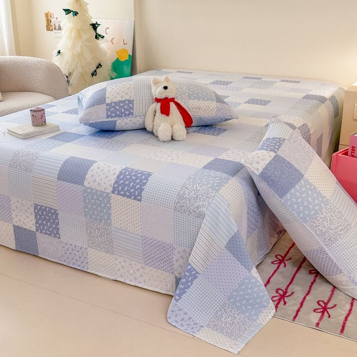 91家纺网 家纺一手货源 找家纺 （总）温眠家纺 2025春夏新款云感棉双层纱床单单床单枕套三件套