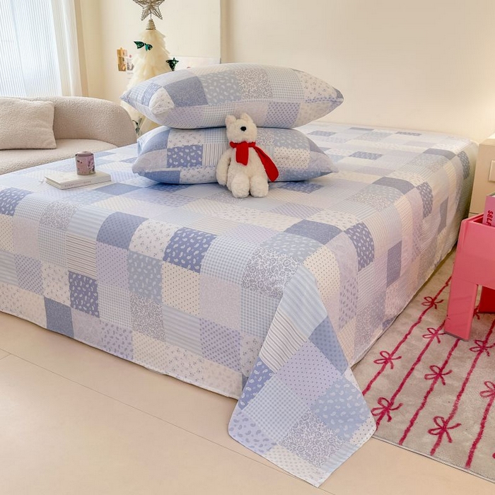 91家纺网 家纺一手货源 找家纺 （总）温眠家纺 2025春夏新款云感棉双层纱床单单床单枕套三件套