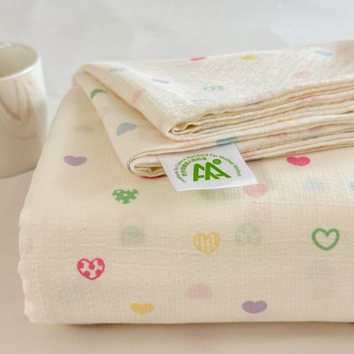 91家纺网 家纺一手货源 找家纺 温眠家纺 2025春夏新款云感棉双层纱床单单床单枕套三件套 浪漫邂逅