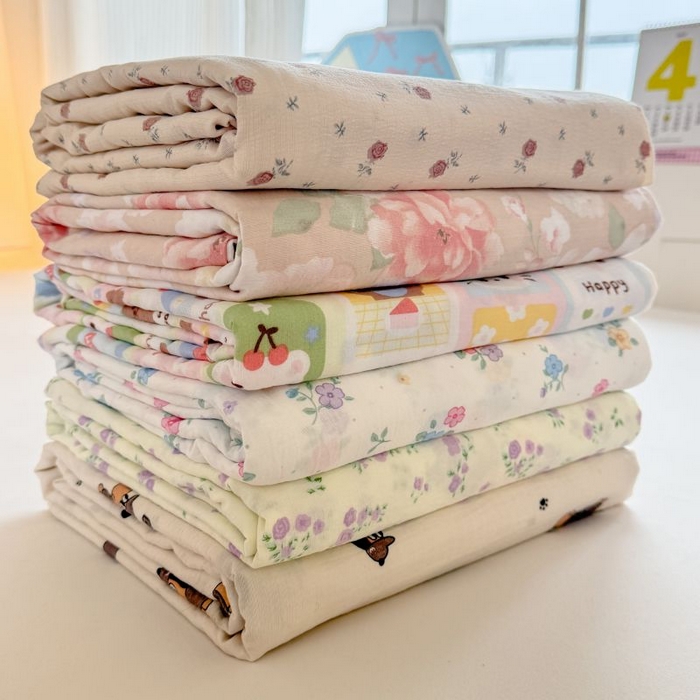 91家纺网 家纺一手货源 找家纺 温眠家纺 2025春夏新款云感棉双层纱床单单床单枕套三件套 组合图