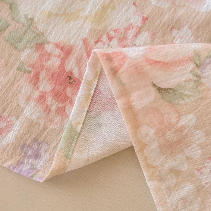 91家纺网 家纺一手货源 找家纺 温眠家纺 2025春夏新款云感棉双层纱床单单床单枕套三件套 国色芳华