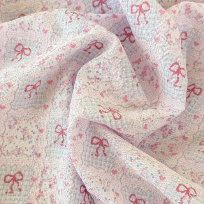 91家纺网 家纺一手货源 找家纺 温眠家纺 2025春夏新款云感棉双层纱床单单床单枕套三件套 琉璃瓦梦