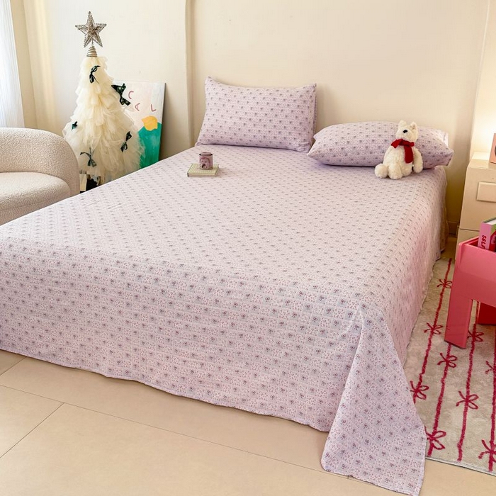 91家纺网 家纺一手货源 找家纺 温眠家纺 2025春夏新款云感棉双层纱床单单床单枕套三件套 琉璃瓦梦