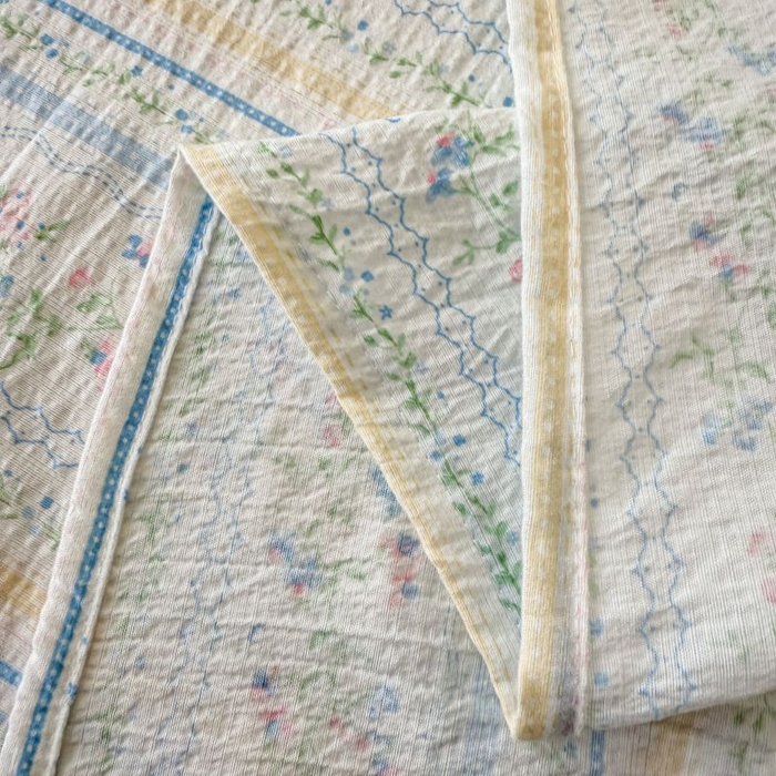 91家纺网 家纺一手货源 找家纺 温眠家纺 2025春夏新款云感棉双层纱床单单床单枕套三件套 洛克庄园