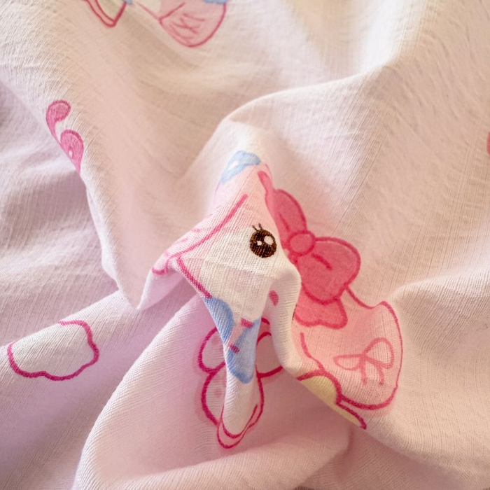 91家纺网 家纺一手货源 找家纺 温眠家纺 2025春夏新款云感棉双层纱床单单床单枕套三件套 莓乐蒂