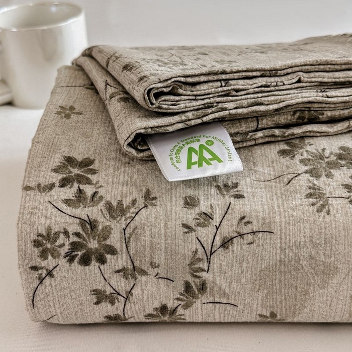 温眠家纺 2025春夏新款云感棉双层纱床单单床单枕套三件套 秋风萧瑟