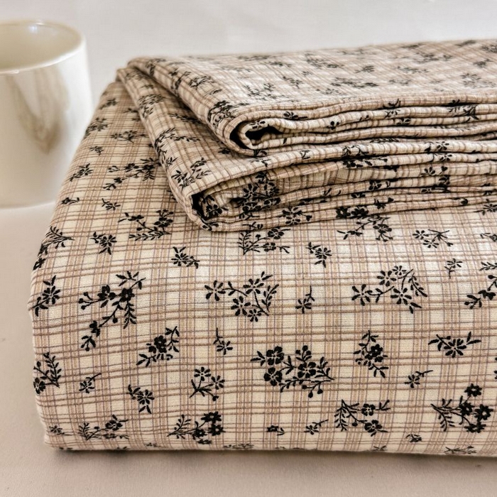 91家纺网 家纺一手货源 找家纺 温眠家纺 2025春夏新款云感棉双层纱床单单床单枕套三件套 失约温柔