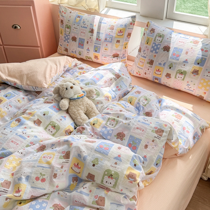 91家纺网 家纺一手货源 找家纺 （总）温眠家纺 2025新款云感针织双层纱单被套系列