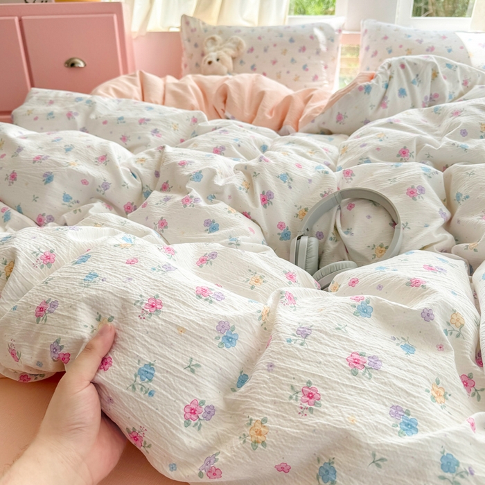 温眠家纺 2025新款云感针织双层纱单被套系列 春之语