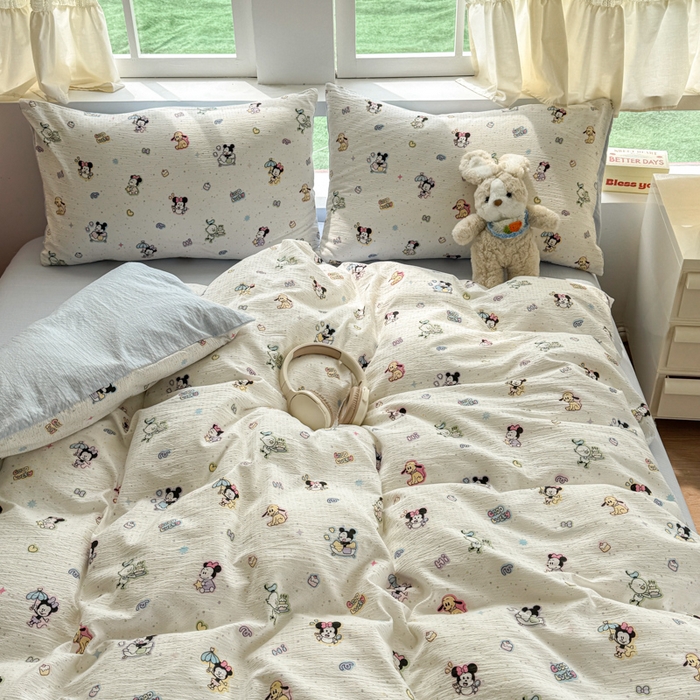 91家纺网 家纺一手货源 找家纺 温眠家纺 2025新款云感针织双层纱单被套系列 欢乐派对