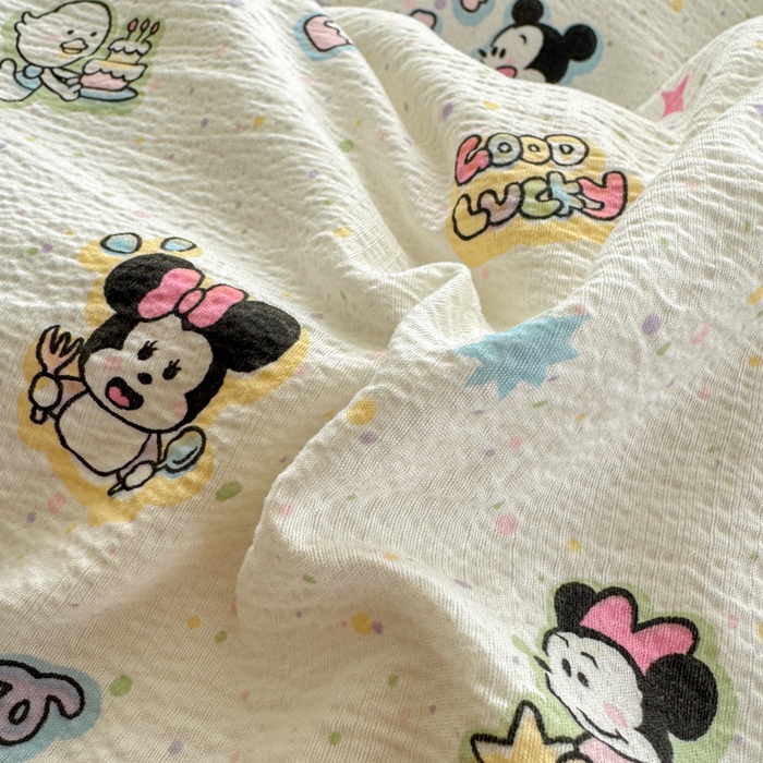 91家纺网 家纺一手货源 找家纺 温眠家纺 2025新款云感针织双层纱单被套系列 欢乐派对