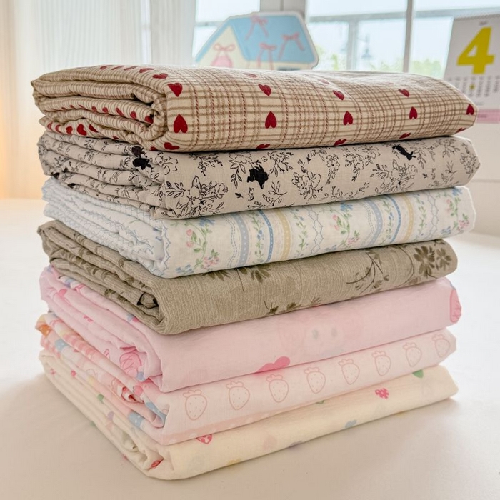 91家纺网 家纺一手货源 找家纺 温眠家纺 2025春夏新款云感棉双层纱床单单床单枕套三件套 组合图