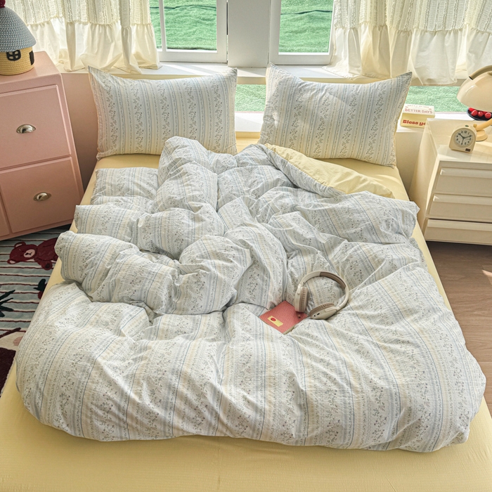 91家纺网 家纺一手货源 找家纺 温眠家纺 2025新款云感针织双层纱单被套系列 洛克庄园