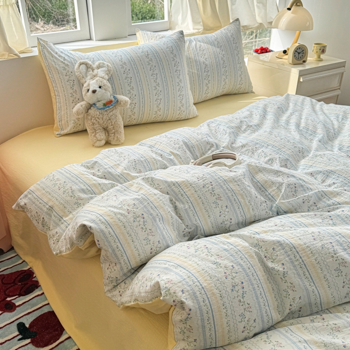 91家纺网 家纺一手货源 找家纺 温眠家纺 2025新款云感针织双层纱单被套系列 洛克庄园