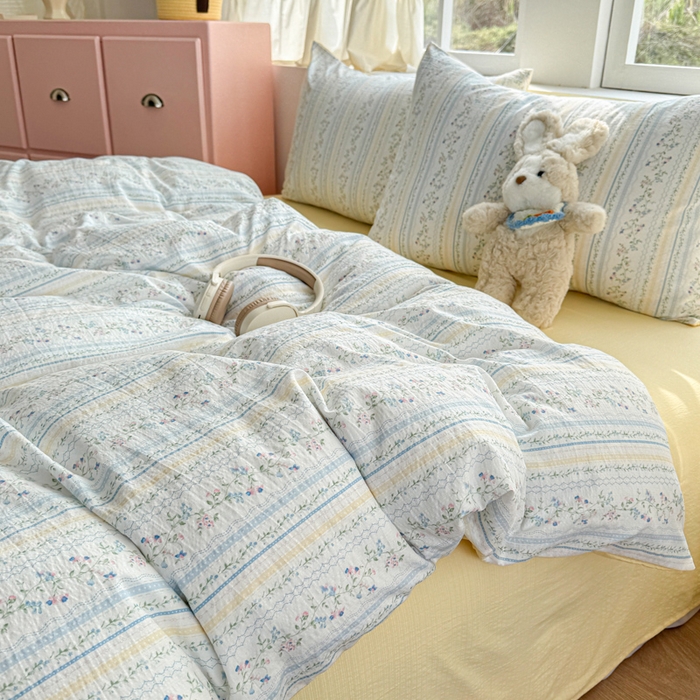 91家纺网 家纺一手货源 找家纺 温眠家纺 2025新款云感针织双层纱单被套系列 洛克庄园