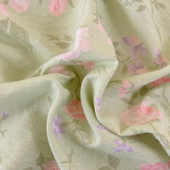 91家纺网 家纺一手货源 找家纺 温眠家纺 2025春夏新款云感棉双层纱床单单床单枕套三件套 木槿绿