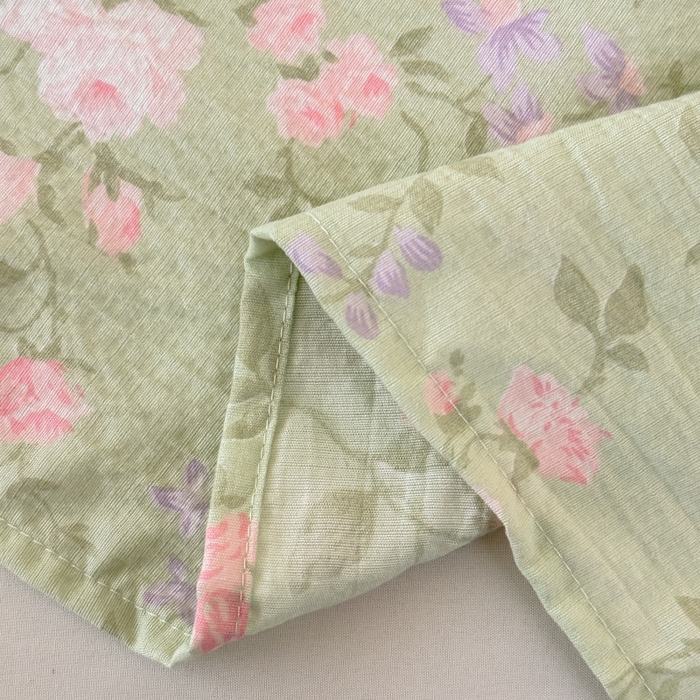 91家纺网 家纺一手货源 找家纺 温眠家纺 2025春夏新款云感棉双层纱床单单床单枕套三件套 木槿绿