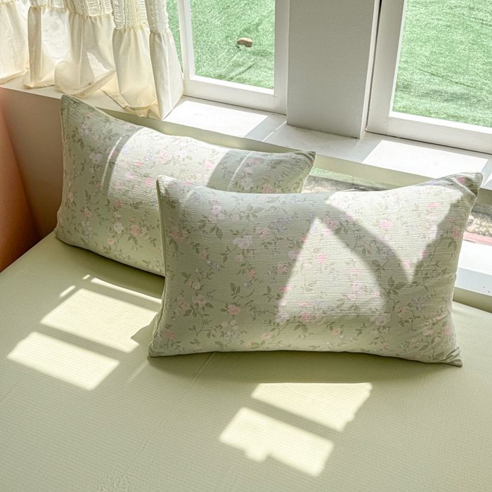 91家纺网 家纺一手货源 找家纺 温眠家纺 2025新款云感针织双层纱单被套系列 木槿绿