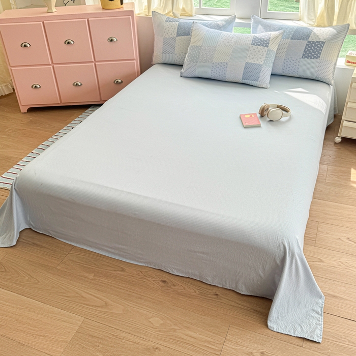 91家纺网 家纺一手货源 找家纺 温眠家纺 2025新款云感针织双层纱单被套系列 半亩花田