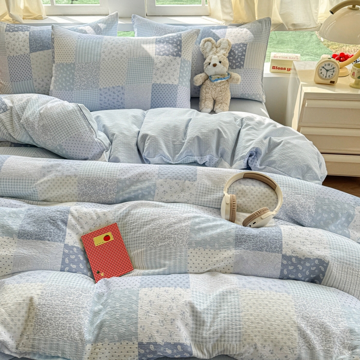 91家纺网 家纺一手货源 找家纺 温眠家纺 2025新款云感针织双层纱单被套系列 半亩花田