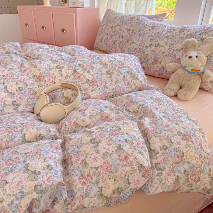 91家纺网 家纺一手货源 找家纺 温眠家纺 2025新款云感针织双层纱单被套系列 梵高