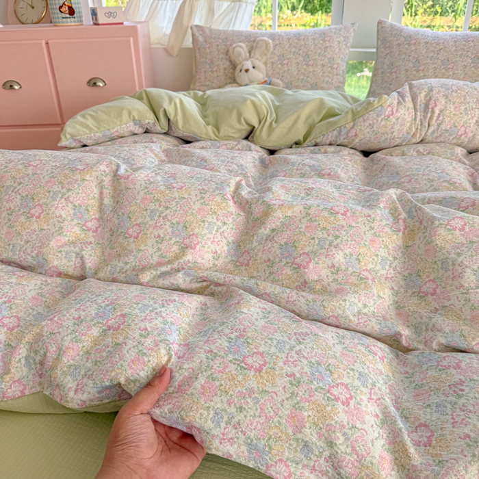 温眠家纺 2025新款云感针织双层纱单被套系列 粉黛