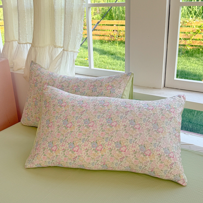 91家纺网 家纺一手货源 找家纺 温眠家纺 2025新款云感针织双层纱单被套系列 粉黛