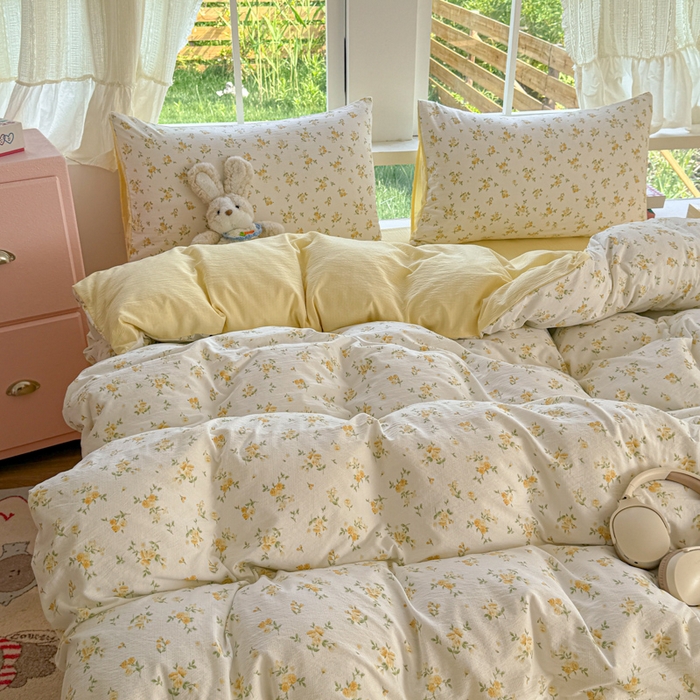 91家纺网 家纺一手货源 找家纺 温眠家纺 2025新款云感针织双层纱单被套系列 梨花落