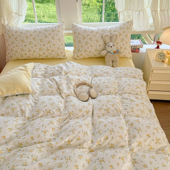 91家纺网 家纺一手货源 找家纺 温眠家纺 2025新款云感针织双层纱单被套系列 梨花落