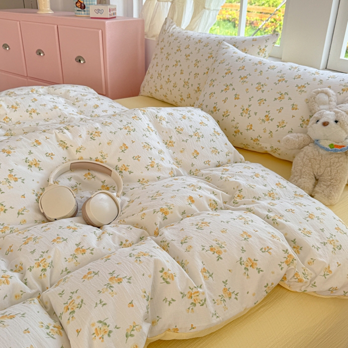 91家纺网 家纺一手货源 找家纺 温眠家纺 2025新款云感针织双层纱单被套系列 梨花落